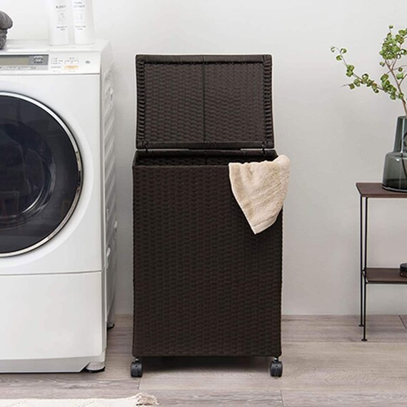 水に強いランドリー収納(70L ダークブラウン) 1枚目画像