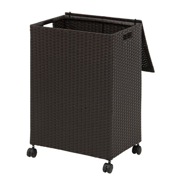 水に強いランドリー収納(70L ダークブラウン) 2枚目画像