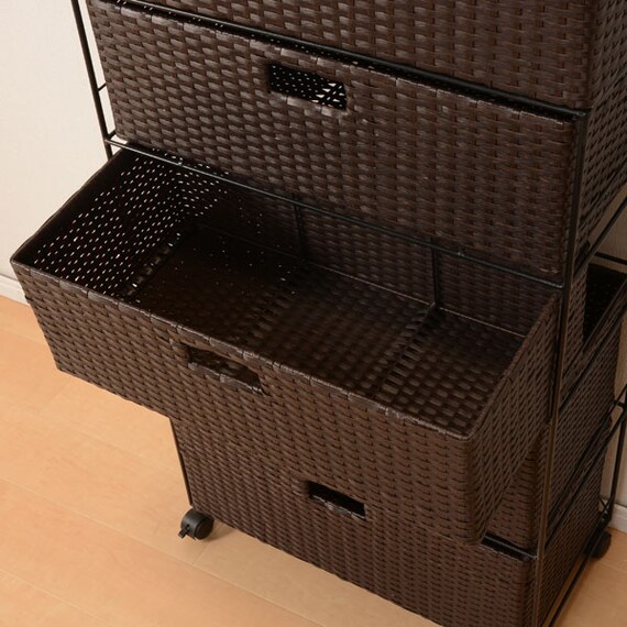 ランドリーチェスト60 深引 ダークブラウン(RAN-2416) 5枚目画像