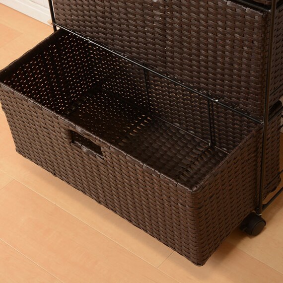 ランドリーチェスト60 深引 ダークブラウン(RAN-2416) 6枚目画像