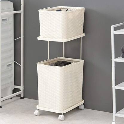 水に強いランドリー収納 角型 バスケット2杯タイプ 通販 ニトリネット 公式 家具 インテリア通販