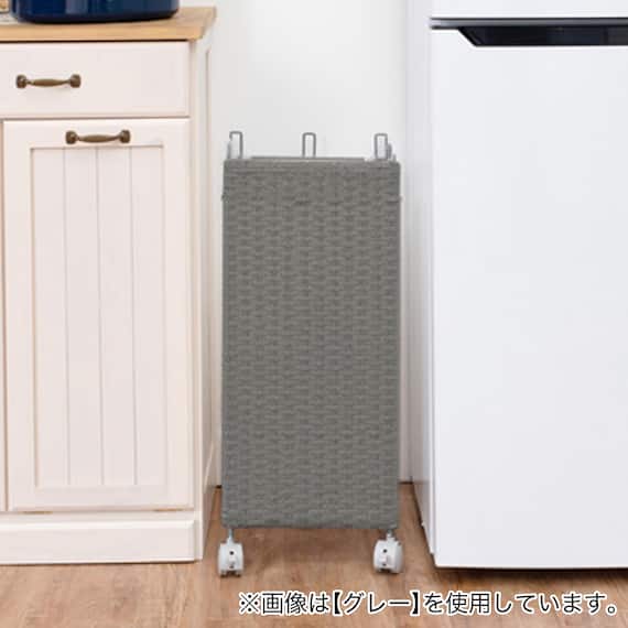 目隠し分別ダストワゴン(縦型 ホワイト) 3枚目画像