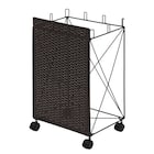 目隠し分別ダストワゴン(横型 ダークブラウン) 1枚目画像