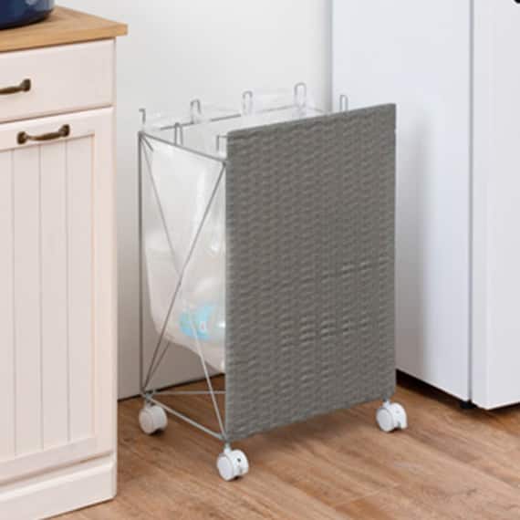 目隠し分別ダストワゴン(横型 グレー) 2枚目画像