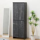 大理石調シューズラック(ハイタイプ 幅60cm ブラック) 1枚目画像