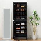 大理石調シューズラック(ハイタイプ 幅60cm ブラック) 3枚目画像