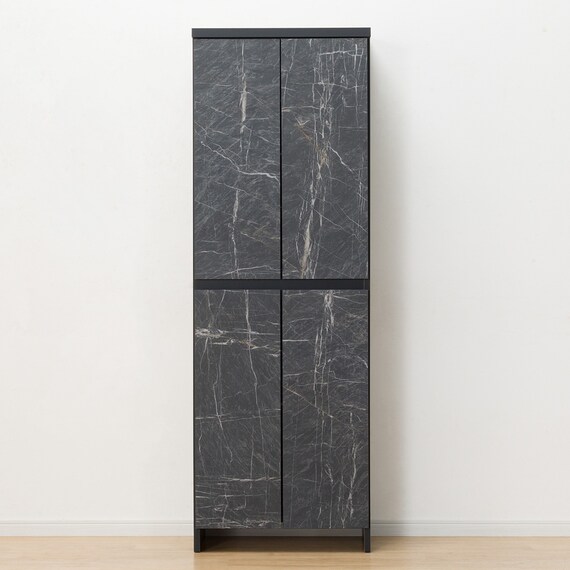 大理石調シューズラック(ハイタイプ 幅60cm ブラック) 4枚目画像