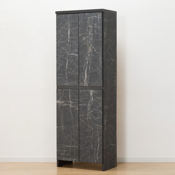 大理石調シューズラック(ハイタイプ 幅60cm ブラック) 5枚目画像