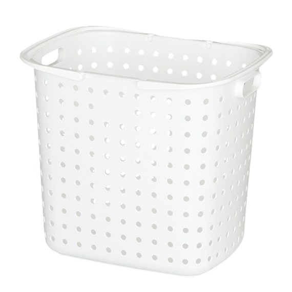 タオルハンガー付 2段ランドリーバスケットラック(ホワイト) 4枚目画像