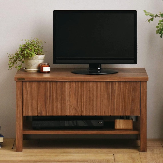 ナチュラルテイストな天然木調のテレビ台 (ローボード幅80cm BR) 1枚目画像
