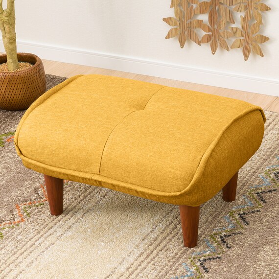 オットマンにもなるカジュアルスツール (YE) 1枚目画像