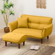コンパクトカウチソファ オットマン付き 布張りタイプ