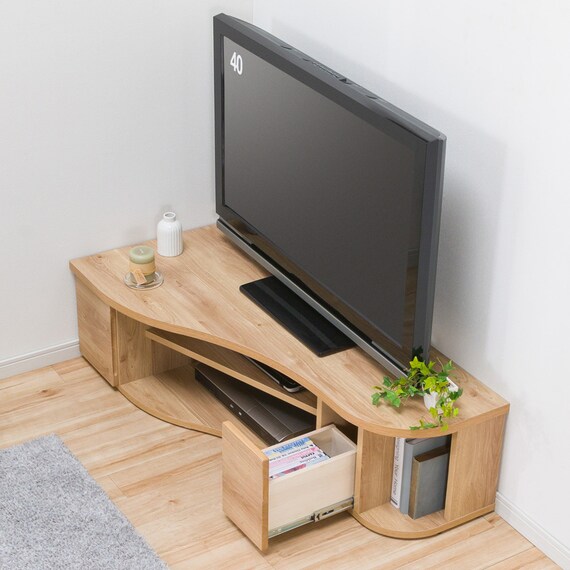 コーナー有効活用 流線形テレビボード (左寄せタイプ NA) 3枚目画像