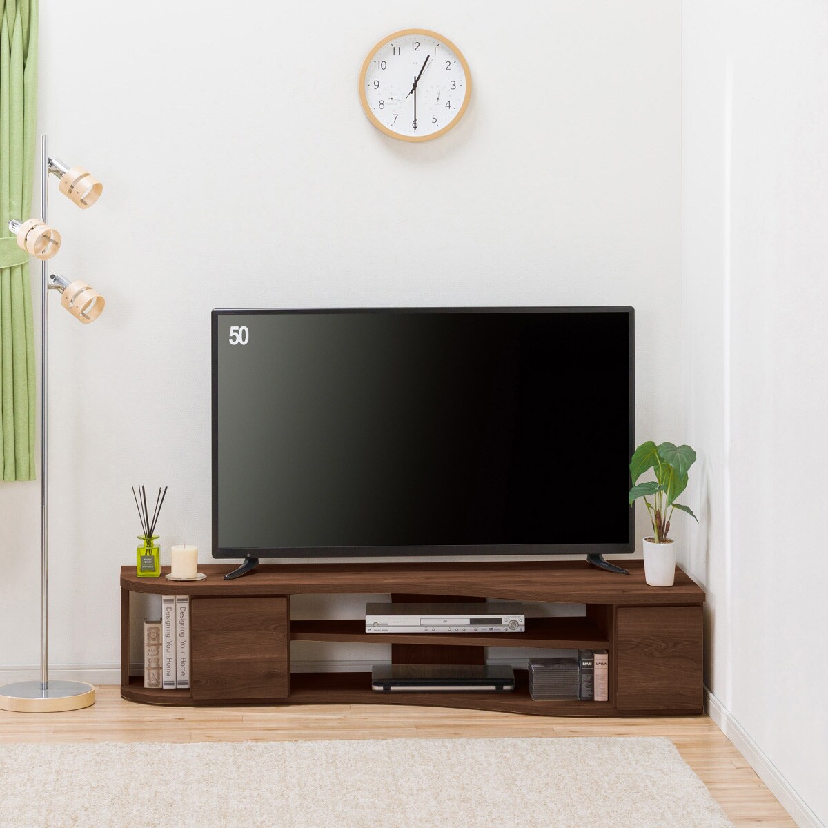 コーナー有効活用 流線形テレビボード (右寄せタイプ WAL)通販 | ニトリネット【公式】 家具・インテリア通販