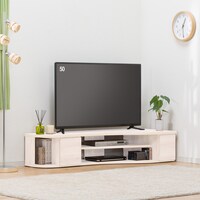 コーナー有効活用 流線形テレビボード (右寄せタイプ WH)