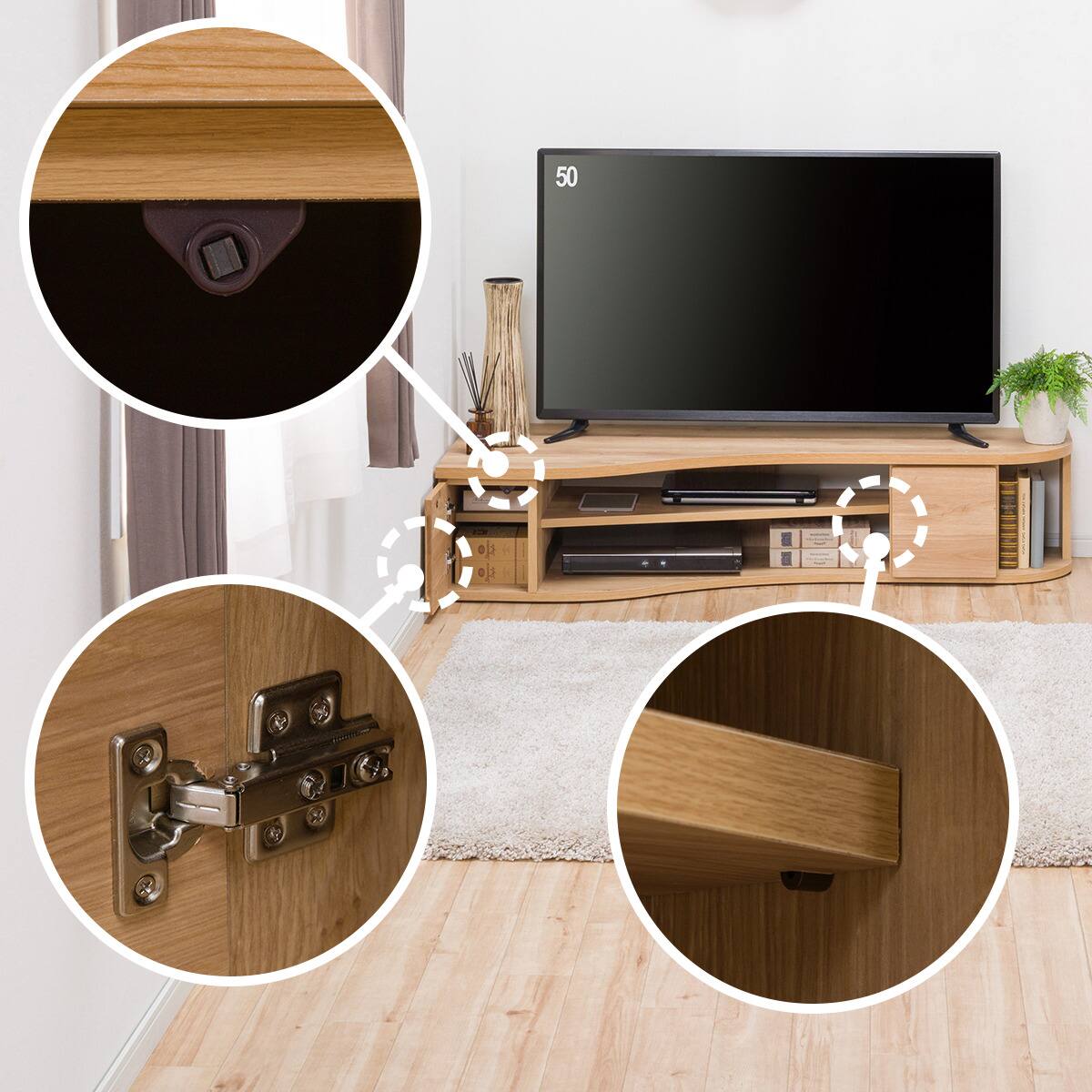 コーナー有効活用 流線形テレビボード (左寄せタイプ NA) | ニトリ コーナー有効活用 流線形テレビボード (左寄せタイプ NA) | ニトリ