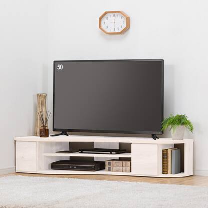 コーナー有効活用 流線形テレビボード (左寄せタイプ WAL)通販 