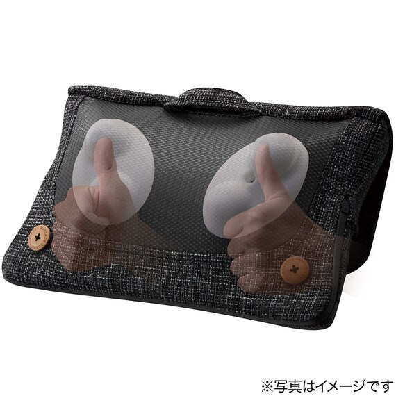 持ち運びしやすいミニマッサージクッション (ブラック) 2枚目画像