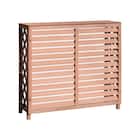 人工木エアコン室外機カバー(Lサイズ ライトブラウン) 1枚目画像