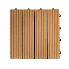 ジョイント人工木タイル 32枚セット(ストライプ/ライトブラウン) 1枚目画像