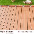 ジョイント人工木タイル 32枚セット(ストライプ/ライトブラウン) 3枚目画像