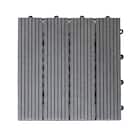 ジョイント人工木タイル 32枚セット(ストライプ/グレー) 1枚目画像