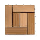 ジョイント人工木タイル 32枚セット(スパイラル/ライトブラウン) 1枚目画像