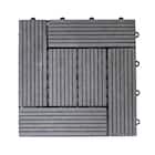 ジョイント人工木タイル 32枚セット(スパイラル/グレー) 1枚目画像