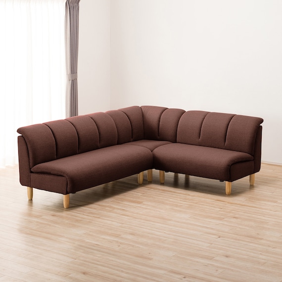 コーナーソファ3点セット 布張りタイプ (ワイン) 4枚目画像