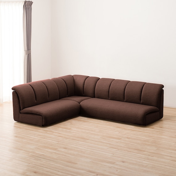 コーナーソファ3点セット 布張りタイプ (ワイン) 5枚目画像