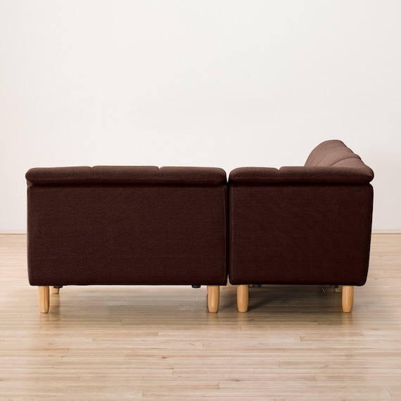 コーナーソファ3点セット 布張りタイプ (ワイン) 6枚目画像