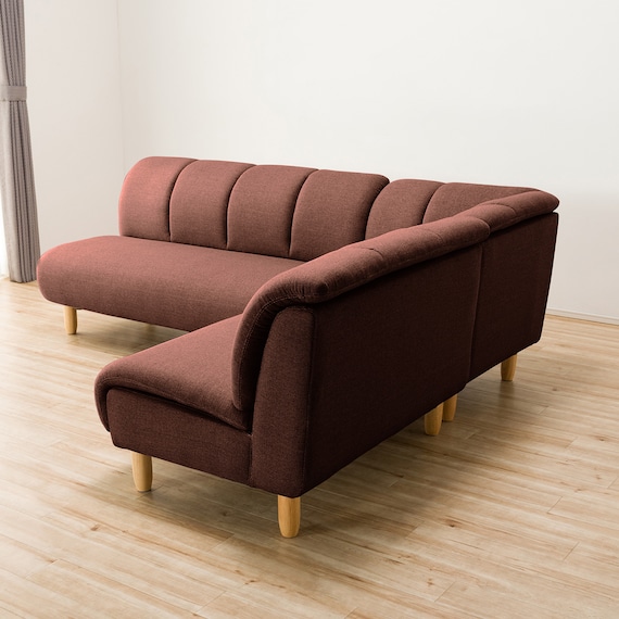 コーナーソファ3点セット 布張りタイプ (ワイン) 7枚目画像