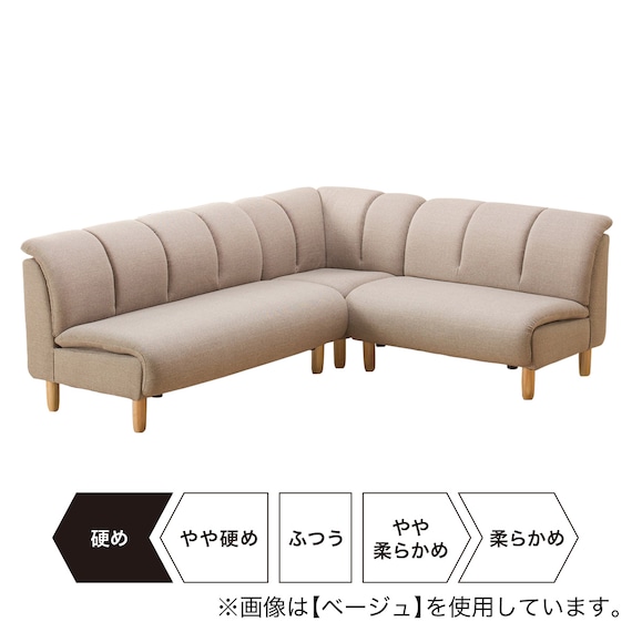 コーナーソファ3点セット 布張りタイプ (ワイン) 18枚目画像