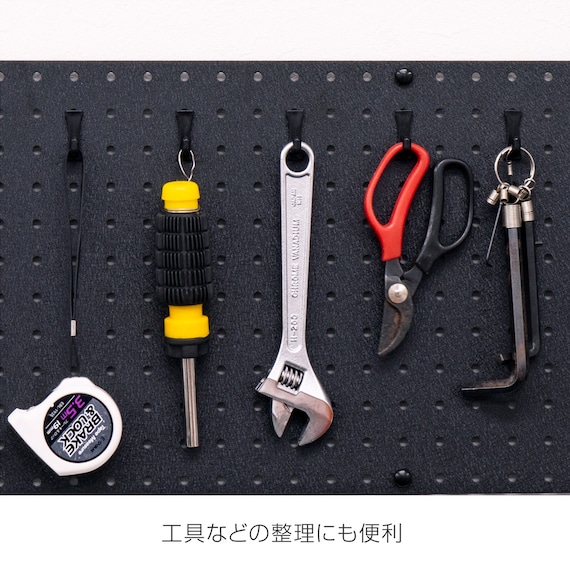 【簡単】ワンタッチ式 突っ張りパーテーション スチールボード4枚・フック10個付き(ブラック) 6枚目画像