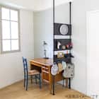 【簡単】ワンタッチ式 突っ張りパーテーション スチールボード4枚・フック10個付き(ブラック) 16枚目画像