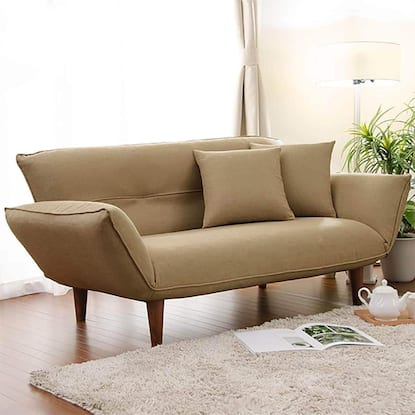 2人掛けカウチソファ クッション2個付き(布 BE)通販 | ニトリネット  