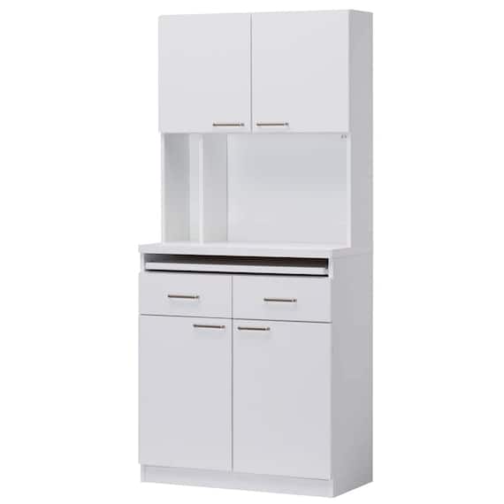 家電収納キャビネット (幅80cm MDL WH) 1枚目画像