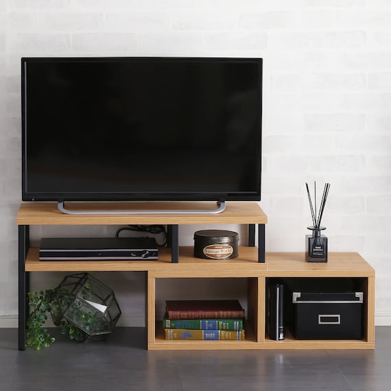 ヴィンテージテイストの伸長式テレビ台 (ローボード75-135cm NA) 1枚目画像