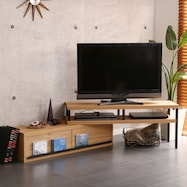 ヴィンテージテイストの伸長式テレビ台(100-190cm)