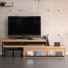 ヴィンテージテイストの伸長式テレビ台 (ローボード100-190cm NA) 1枚目画像