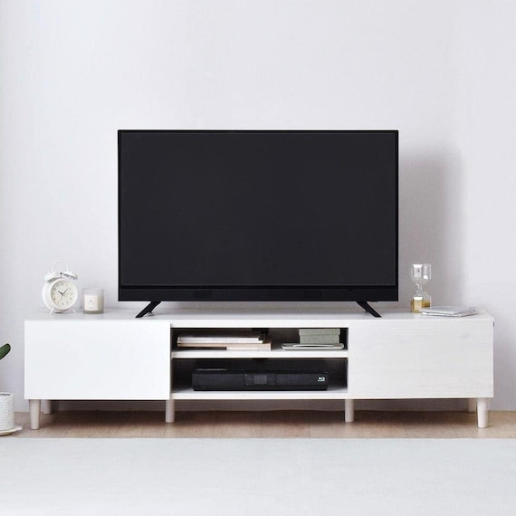 フラットなフォルムのテレビ台 (ローボード 幅148cm ホワイトウォッシュ) 1枚目画像