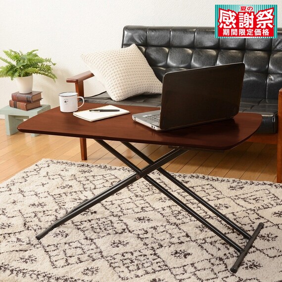 天然木突板仕様の昇降テーブル (DBR) 1枚目画像