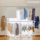 【簡単】ワンタッチ式 大容量突っ張り室内物干し(ホワイト) 1枚目画像