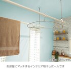 【室内用】インテリア物干しポール 1本(木目アイボリー) 6枚目画像