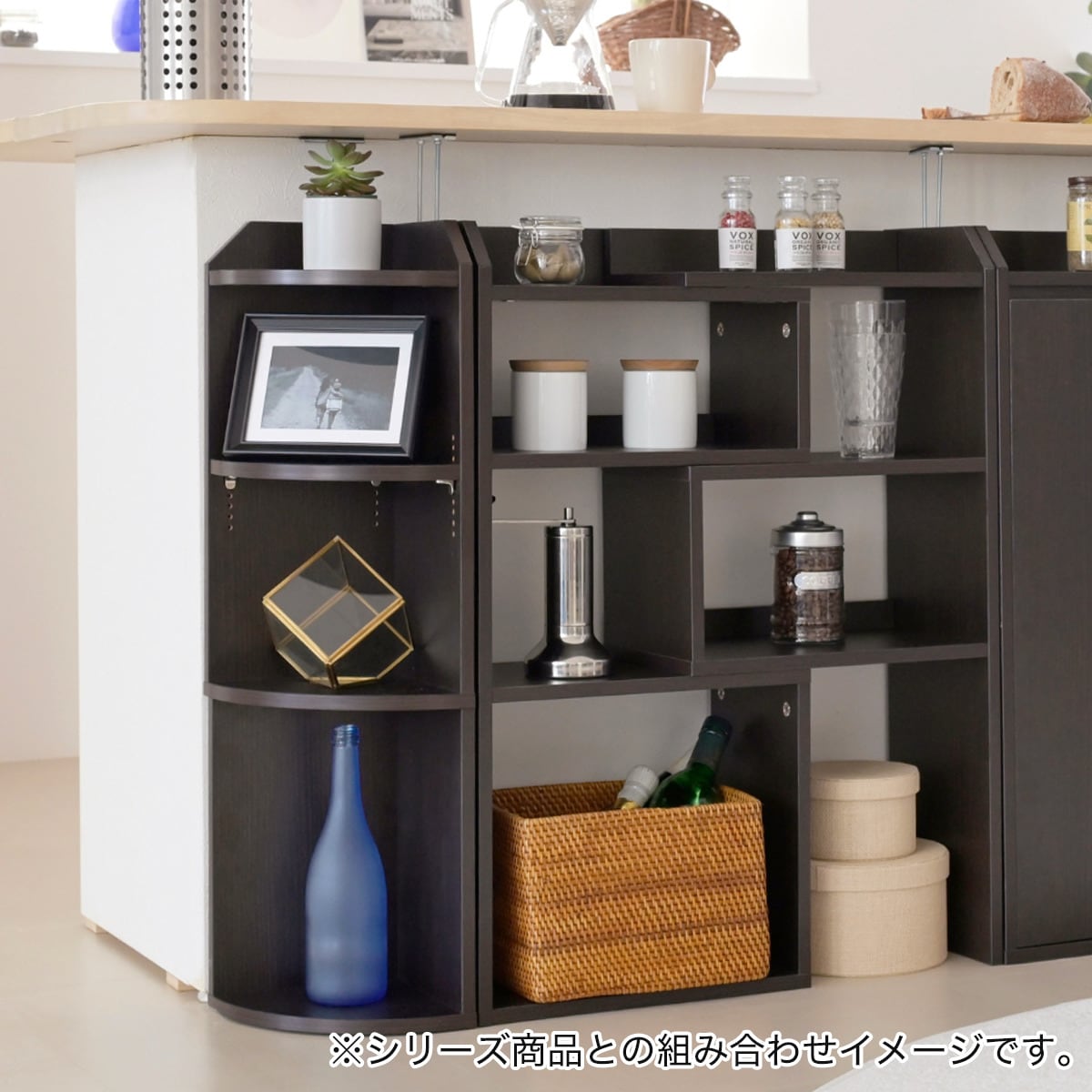 薄型カウンター下収納 コーナーラック (DBR) | ニトリネット【公式