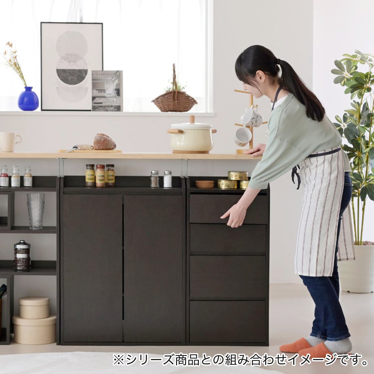 薄型カウンター下収納 チェスト (幅40cm DBR) | ニトリネット