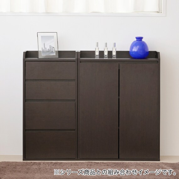 薄型カウンター下収納 扉タイプ (幅60cm DBR) 4枚目画像