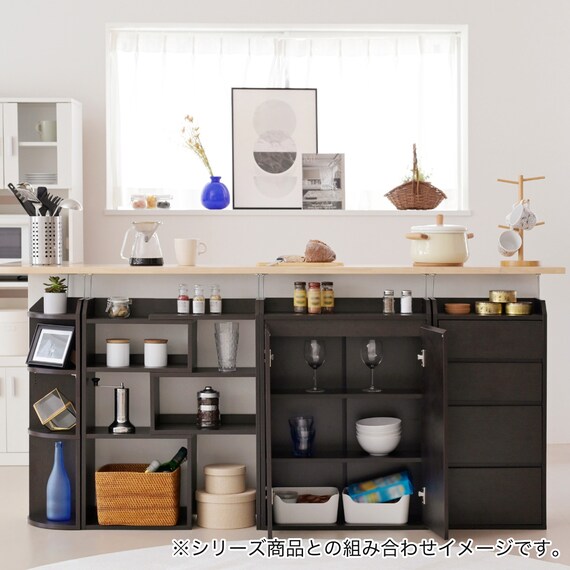 薄型カウンター下収納 扉タイプ (幅60cm DBR) 11枚目画像