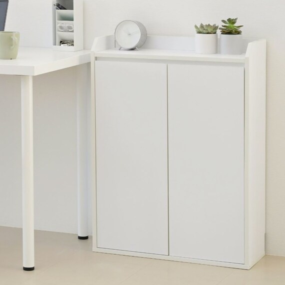 薄型カウンター下収納 扉タイプ (幅60cm WH) 1枚目画像