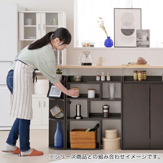 薄型カウンター下収納 伸長式ラック (DBR) 10枚目画像